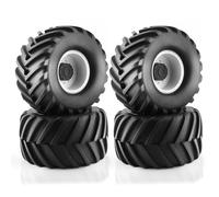RC Pneu De Voiture pour HSP pour HPI pour Kyosh pour Tamiya pour Kyosho 4 Pièces/Ensemble Jantes Et Pneus en Caoutchouc pour Voiture Monster Truck 1/10 RC(White)