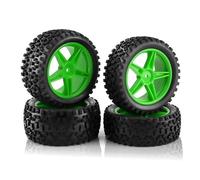 RC Pneu De Voiture pour Wltoys pour 144001 144010 124017 pour Tamiya TT02B pour HSP 1/10 1/12 1/14 RC Voiture Tout-Terrain Buggy 4 Pièces Pneu De Roue De 87Mm(Green)