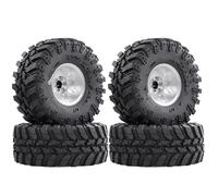 Rc Pneus Compatible avec Axial pour Capra pour Wraith pour Traxxas pour TRX4 Gen8 pour Everest Pneus Mud Slingers 2.2 ; Jantes Beadlock 2.2 ; Hexagones De 12 Mm(Silver)