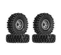 Rc Pneus Compatible avec Axial pour SCX24 FMS FCX24 TRX4M 1/18 1/24 RC Voiture sur Chenilles-3.78mm Décalage 1.0 "Jantes De Roue Beadlock Jeu De Pneus en Caoutchouc RC(Color2)
