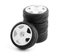 RC Pneus Composants Compatible Avec Tamiya Pour TT01 TT01E TT02 TT02B XV01 TA06 PTG-2 1/10 RC Pièces De Mise À Niveau De Voiture Accessoires 4 Pièces Pneu De Roue En Caoutchouc(White,A)