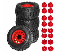 RC Pneus Composants Compatible Avec TRAXXAS Pour MAXX Pour ARRMA Pour Granite Pour KRATON Pour Outcast 1/10 RC 128mm Pour Pneu De Camion Pour Monster Stunt Et Hex(Red,B)