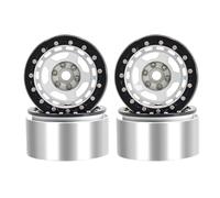 RC Pneus Composants Pour Axial Pour SCX10 Pour Wraith Pour Capra RR10 RBX10 Pour Traxxas Pour TRX4 D90 1/10 4 Pièces Jante Métallique Beadlock 2,2" Pour Moyeu Roue Rechange Voiture(Black)