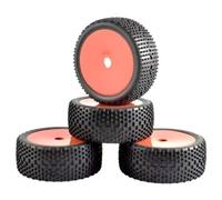 RC Pneus Composants Pour Nitro Pour HPI Pour HSP Pour Kyosho Pour ZD 1/8 4WD 4PCS 112mm Off Road Pour Buggy Pneus Roue 17mm Moyeux Hexagonaux RC Pour Voiture Course(Red)