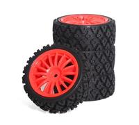 RC Pneus Composants Pour Tamiya Pour TT-01 Pour TT-02 TT01E XV01 XV02 1/10 4PCS 68 * 28mm Roues Caoutchouc Pneus Ensemble RC Accessoires Voiture Rallye Mises À Niveau Remplacement(Red)