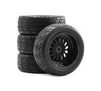 RC Pneus Composants Pour Tamiya Pour TT01 Pour TT02 XV01 TA06 PTG-2 Pour HPI WR8 Pour Kyosho Pour HSP 1/10 Pneu Roue RC Pour Voiture Course Accessoires Remplacement(Black)