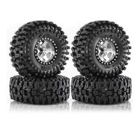 RC Pneus Roue Compatibile Con Traxxas per TRX4 D90 per Axial per SCX10 II III RS 1/10 Ricambi per Auto RC Cerchio Beadlock in Metallo Da 120 Mm, 1,9" E Pneumatico in Gomma