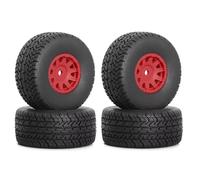 RC Pneus Roue Compatible avec Arrma pour Mojave pour GROM 1/14 Pièces De Mise À Niveau Voitures Télécommandées Accessoires 4 Pneus en Caoutchouc De 65 Mm Hexagonaux De 12 Mm ARA550116(Red)