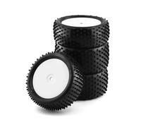 RC Pneus Roue Compatible avec SRX2 SRX4 pour Bandit pour Tekno EB410 pour YOKOMO YZ4 1/10 RC Voiture Tout-Terrain 2WD 4WD Pièces Roue en Plastique Pneu en Caoutchouc