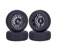 RC Pneus Roue Compatible avec Tamiya pour Wltoys pour TT01 pour TT-02 144001 94122 1/10 1/14 1/16 RC pour Pièces De Voiture De Rallye 75 * 28mm Caoutchouc Plastique Roues Pneu(Black)