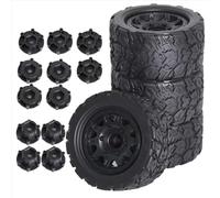 RC Pneus Roue Compatible avec TRAXXAS pour MAXX pour ARRMA pour Granite pour KRATON Tamiyab87b 1/10 Pièces pour Monster Truck RC 4 Pneus 110 Mm, Hexagonaux 12 Mm Et 14 Mm