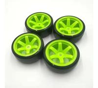 RC Pneus Roue Compatible avec Trxs pour HSP pour Tamiya pour HPI 144001 124018 124019 A959-B RC Drift Pièces De Voiture sur Route 4 Pièces Jantes De Pneu en Plastique Dur(Green)
