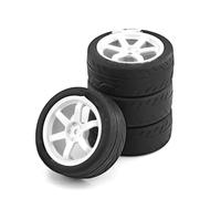 RC Pneus Voiture Compatible avec Tamiya TT01 TT02 TA06 XV-01 pour PTG-2 4 Pièces 1/10 RC pour Pneus De Voiture De Course sur Route Touring Drift Accessoires De Roue De Pneu De Voiture