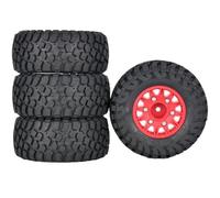 RC Pneus Voiture Compatible avec Traxxas pour Slash pour ARRMA pour Senton pour HSP Pneus Short Course Renforcés 112 Mm pour Voiture RC 1/10, Jeu De 4 Jantes Multi-hexagonales