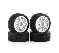 RC Pneus Voiture pour HSP pour Tamiya XV 01 pour TT01 pour TT02 pour HPI pour Kyosho MK2 1/10 12 Mm Pneus Jantes Hexagonaux 67 Voiture Drift RC sur Route(White)