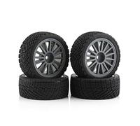RC Pneus Voiture pour HSP pour Tamiya XV 01 pour TT01 pour TT02 pour HPI pour Kyosho MK2 1/10 12 Mm Pneus Jantes Hexagonaux 67 Voiture Drift RC sur Route(Gray)