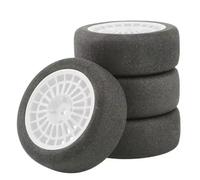 RC Pneus Voiture pour Kyosho pour HSP pour HPI pour RGT pour LC PTG-2 pour Tamiya pour TT02 1/10 4PCS 68 * 26mm Roue Pneu Ensemble Rc Voiture pour Pièces Course(White)