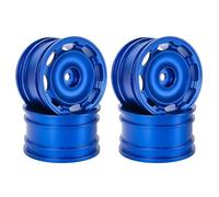 RC Pneus Voiture pour Tamiya M03 M04 M05 M06 M07 MB-01 XM-01 4 Pièces 42 Mm 1/10 Jantes en Métal Moyeux De Roue RC sur Route Drift pour Voiture Course Mise À Niveau Rechange(Blue)
