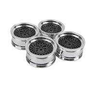 RC Pneus Voiture pour Tamiya pour HSP pour HPI 94123/122 1/10 4 Pièces Flat Run Drift Jantes Roues Pneus Moyeux Voiture RC Accessoires Mises À Niveau Remplacement Réparation(Black)