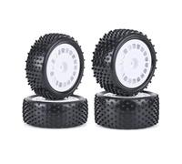 RC Pneus Voiture pour Wltoys 104001 pour Tamiya pour TT-02B DT-02 1/10 4 Pièces 88 Mm Pneus pour Buggy Jantes Pneu Roue Voiture RC Tout-Terrain Rallye Course(White)