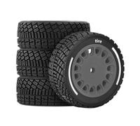 RC pour Pneus Rallye Jante Hex 12mm pour Tamiya 1/14 on-ROA Carte | Pneus rallye en caoutchouc avec jantes plastique offrent adhérence stable et maniabilité précise. Pneus