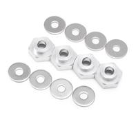 RC Réparations Jouets Pour Axial Pour SCX10 1/10 Hexagone Roue 12 Mm À 17 Mm Adaptateur Conversion Colonne D'extension Réparations Voitures Radiocommandées Accessoires Rechange(Silver)