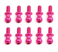 RC Réparations Jouets Pour Tamiya Pour TT01 Pour TT02 Pour Sakura D5 1/10 10 Vis À Tête Sphérique Hexagonale Métal M3 Drift RC Réparations Améliorations Accessoires Rechange(Pink)