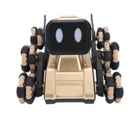 RC Robot Chien Jouet Interactif Cascadeur Voiture 8 Roues Transformant Télécommande Chien pour Garçons et Filles (Gold)