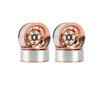 RC Roue Beadlock Pour Axial Pour Yeti Jr 9006 D90 TF2 Pour Tamiya CC01 LC70 Pour MST 1/10 4 Pièces 1.55 Métal Beadlock Jante Moyeu Pièces Voiture RC(Yellow)