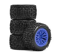 RC Roue Pneus pour Arrma pour Typhon pour Grom pour Granite 1/18 4 Pièces 12mm Roue Hexagonale Pneu Mise À Niveau Modèle Accessoires Voiture RC Modifié Remplacer(Blue)