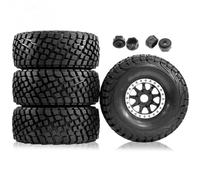 RC Roue Pneus pour HSP pour UDR pour FS pour FSR pour Atom pour ARRMA pour Mojave DB8 YK4072 DF7 1:7 1:8 Pneus Roues 17mm Hex RC Voiture Camion Parcours Court(Silver)