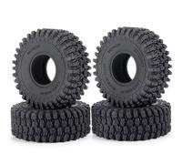RC Roue Pneus Pour TRX-4M Pour Defender Pour Bronco 1/18 Pour Axial Pour SCX24 1/24 4 Jantes Métalliques Beadlock Pneus Caoutchouc 64 Mm Pièces Voiture Camion RC(Rubber Tires 4Pcs)