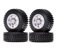 RC Roues et Pneus pour Axial D90 TF2 pour Tamiya pour LC80 1/10 Pièces Crawler RC 4 Jantes Plastiques À Verrouillage pour Talon De 1,55 Mm, Moyeux en Caoutchouc, Pneus 78(White)