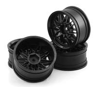 RC Roues et Pneus pour Tamiya pour Kyosho pour HSP pour HPI pour Sakura 1/10 Pièces De Voiture Drift RC 4 Jantes Et Moyeux Roue en Plastique 52 Mm(Black)
