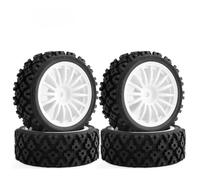 RC Roues et Pneus pour Tamiya pour TT-01 pour TT-02 TT01E XV01 XV02 1/10 RC pour Pièces De Voiture Rallye 4 68 * 28mm Ensemble Pneus en Caoutchouc(White)