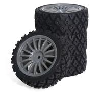 RC Roues et Pneus pour Tamiya pour TT-01 pour TT-02 TT01E XV01 XV02 1/10 RC pour Pièces De Voiture Rallye 4 68 * 28mm Ensemble Pneus en Caoutchouc(Gray)