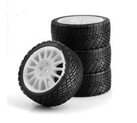 RC Roues et Pneus pour Tamiya pour TT01 pour TT02 XV01 TA06 PTG-2 pour HPI WR8 pour HSP 1/10 Pièces De Mise À Niveau Voitures Radiocommandées Lot 4 Pneus Roues Route(White)