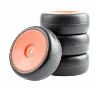 Rc Roues Voiture Pour HSP Pour HPI 1/10 1:10 9071-6018 Pneus Lisses Jeux Roues RC Pièces Accessoires Mises À Niveau Voitures Course Véhicules Chenilles(Red)