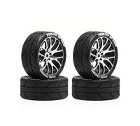 Rc Roues Voiture Pour Tamiya Pour TT01 Pour TT02 XV01 1/10 4 Pièces CNC Aluminium 64 Mm Moyeu De Roue Drift Pneu FW06 RC Rechange Course(Black)