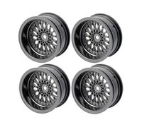 Rc Roues Voiture Pour Tamiya XV02 Pour Kyosho Pour HSP Pour HPI Pour Sakura Pour Traxxas Pour RedCat 4 Pièces 52 Mm 1/10 Drift ABS Jante Moyeux Roue RC Sur Route Voiture(Black)