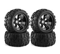 Rc Roues Voiture Pour Traxxas Pour Maxx Pour E-Revo Pour Kyosho 4 Pièces 1/8 Pneus 156 Mm Jantes 17 Hexagone Voiture Télécommandée Véhicules Chenilles Mises Niveau(Black)
