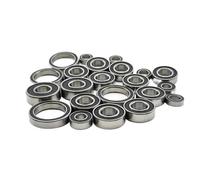 Rc Roulement PièCes pour Arrma TLR pour Typhon 6S 4x4 pour BLX RTR pour Buggy 1/8 22 Pièces Kit Roulements Scellés Caoutchouc Noir Pré Graissés Acier Chromé Voiture Télécommandée