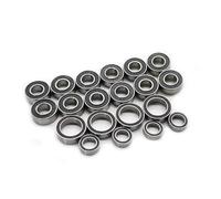 Rc Roulement PièCes pour Tamiya pour TT-01 TT-01E pour TT-02B TT-01D Kit Complet 20 Roulements Pré Graissés Et Étanches en Caoutchouc Noir Châssis Voiture RC