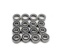 Rc Roulement PièCes pour Tamiya pour TT-02B Kit Complet 16 Roulements Billes Gorge Profonde Étanches Caoutchouc Noir Acier Chromé Pré Graissés Toutes Versions Voitures RC