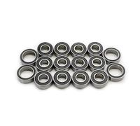 Rc Roulement PièCes pour Tamiya pour TT-02B Voiture RC Kit Complet 16 Roulements Billes Étanches Caoutchouc Noir Acier Chromé Gorge Profonde Pré Graissés