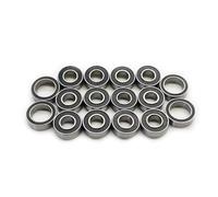 Rc Roulement PièCes pour Tamiya pour TT-02B Voiture RC Kit Complet 16 Roulements Billes Gorge Profonde Étanches Caoutchouc Noir Acier Chromé Pré Graissés