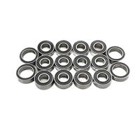 Rc Roulement PièCes pour Tamiya pour TT02B 16 Pièces Kit Complet De Roulements À Gorge Profonde Et Joints en Caoutchouc Noir Voiture RC Pré Graissée en Acier Chromé