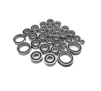 Rc Roulement PièCes pour Vaterra pour Twin pour Hammers 1/10 32 Pièces Kit De Roulements Pré Graissés Caoutchouc Noir Acier Chromé Pièces De Mise À Niveau pour Voitures Radiocommandées