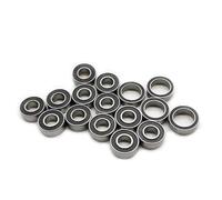 Rc Roulement PièCes Tamiya pour TT-02B Voiture RC Kit Complet 16 Roulements Pré Graissés Étanches Caoutchouc Noir Gorge Profonde Acier Chromé