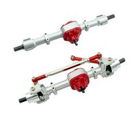 RC-Set essieu Avant pour MN pour D90 D91 D96 99S FJ45 RC, Engrenage Métallique, Jeu D'essieux De Pont Avant Et Arrière, Pièces De Mise À Niveau De Voiture RC 1/12, Accessoires(Red Silver)